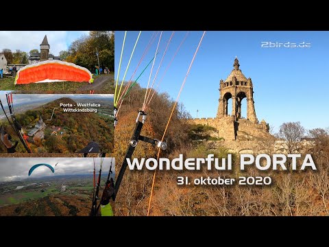 Gleitschirm / Paragliding Porta Westfalica - grandiose Herbstimpression - anspruchsvoller Startplatz